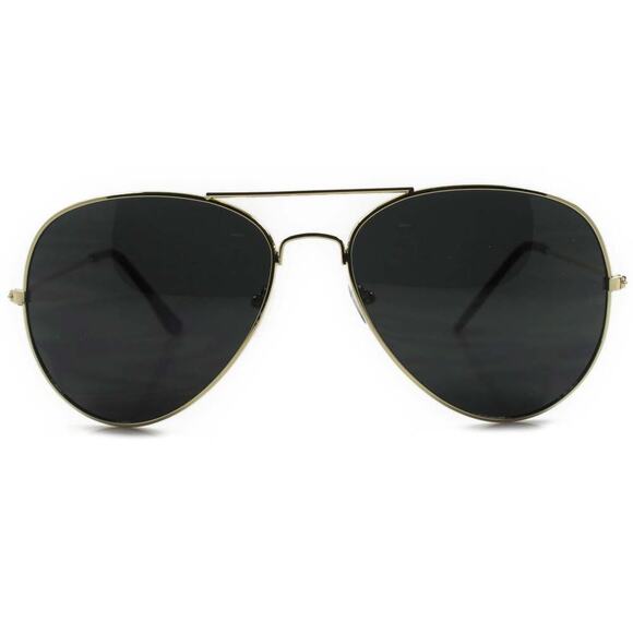 Top Gun Inspired Classic Retro 80s Aviator Gold & Black Mens Womens Sunglasses - Picture 4 of 4